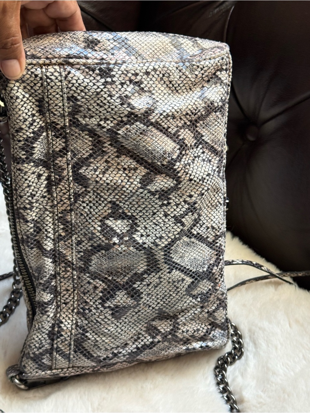 Rebecca Minkoff EUC Snake-Print Crossbody Bag Edgy - Picture 3 of 5